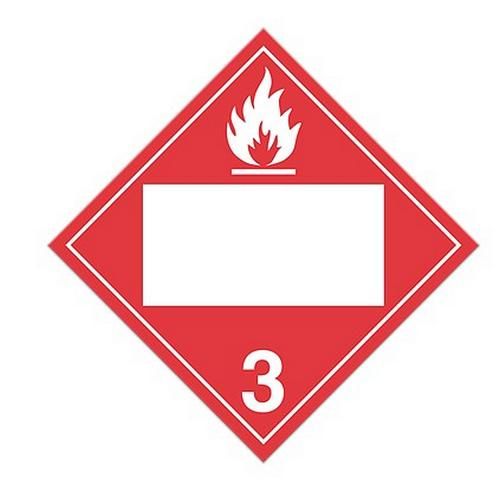 10.75" ? 10.75" Class 3 UN Truck Placard - Flammable Liquids (Pack of 100 pcs) - Tagboard TT300PIN …