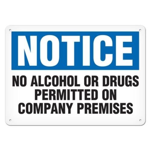 OSHA Safety Sign | Notice No Alcohol  | INCOM SS4043 INCOM