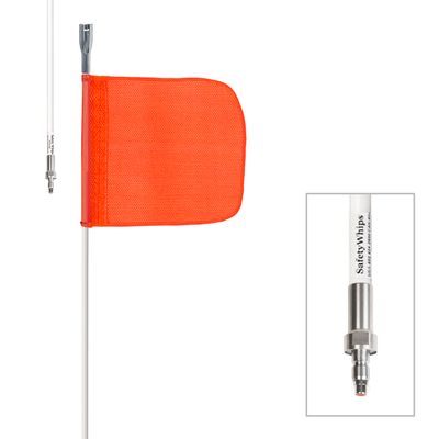 1 Piece, Powered, Quick Disconnect, Heavy Duty Whip with 11.5"x11.5" Orange Flag