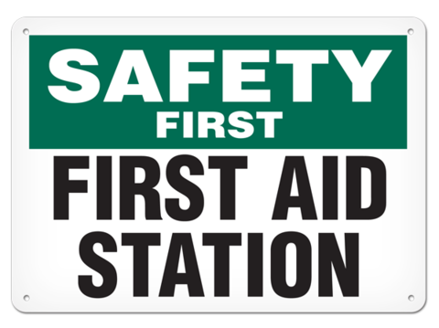 OSHA Safety Sign | Safety First First Aid Stn | INCOM SS5047V, SS5047A, SS5047P, SC5047V, SC5047A, …