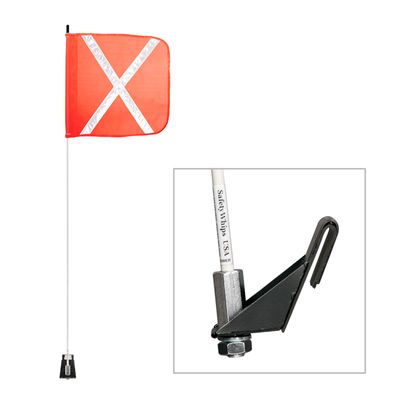 Light Duty Whip with 16"x16" Orange Flag and a Window Bracket Mounting Base