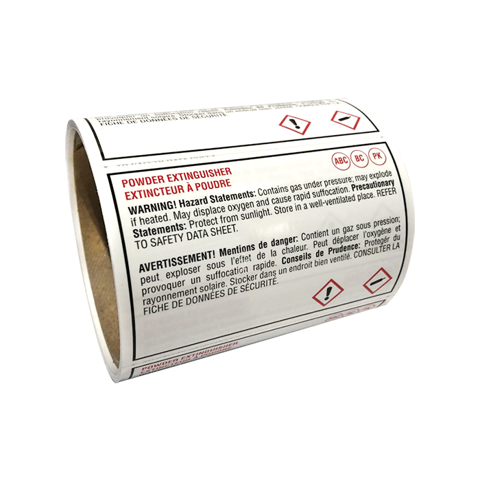 WHMIS Label - Dry Chemical Blank Label - SDS Format