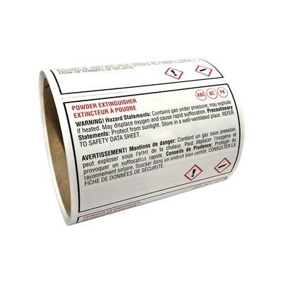 WHMIS Label - Dry Chemical Blank Label - SDS Format
