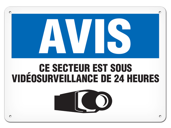 OSHA Safety Sign | Avis Propriete Surveillance 24 Heures | INCOM SSF4061 INCOM