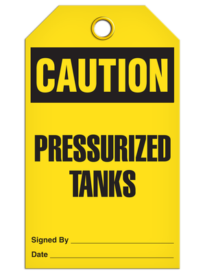 Caution - Pressurized Tanks  | Pack of 25 | INCOM