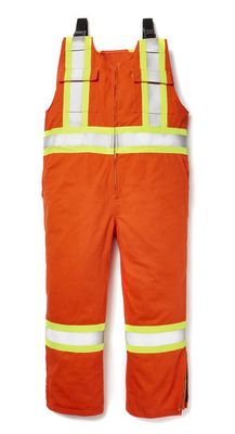 FR Insulated Bib Overalls with 4" Trim - Hi Vis Orange FR6706OH Rasco FR