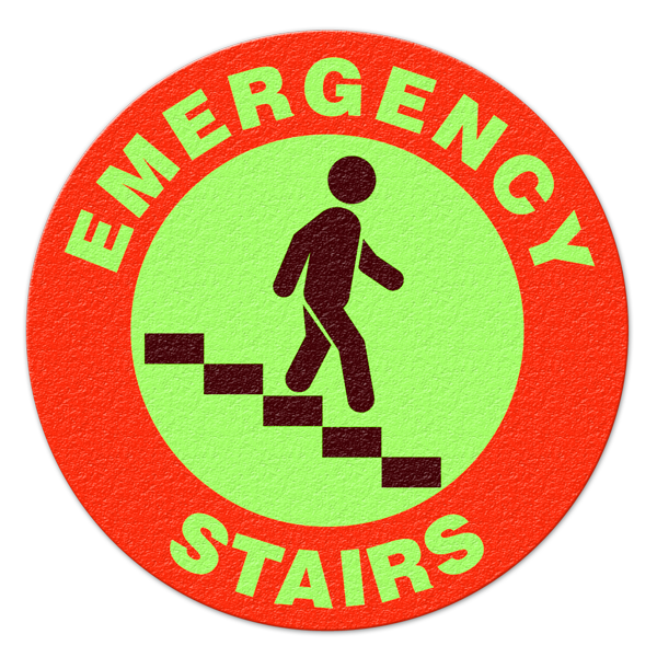 EMERGENCY STAIRS (Glow) - Floor Sign FS1004GL INCOM