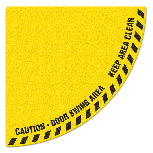 CAUTION DOOR SWING AREA - 34" x 34" Floor Sign FS1043V INCOM