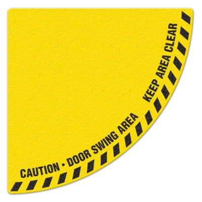 CAUTION DOOR SWING AREA - 34" x 34" Floor Sign FS1043V INCOM