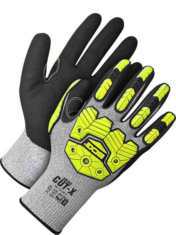 Cut-X Seamless Knit with Hi-Viz Yellow Impact Protection - Pack of 12 | Cut Level A3 | Bob Dale Glo?