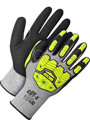 Cut-X Seamless Knit with Hi-Viz Yellow Impact Protection - Pack of 12 | Cut Level A3 | Bob Dale Glo?