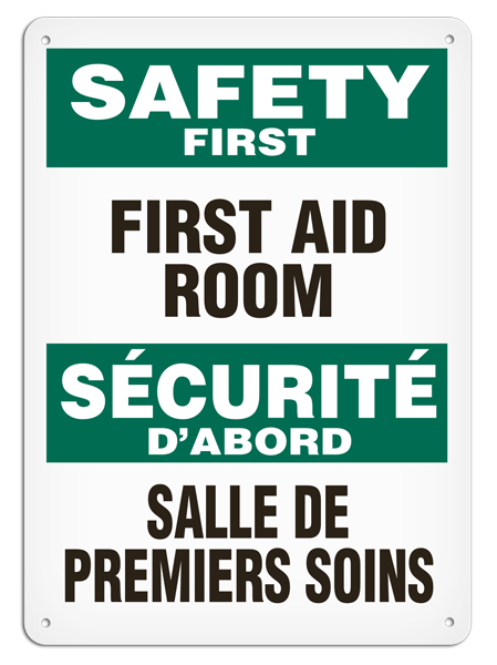 OSHA Safety Sign | Safety E/F First Rm  | INCOM SS6028V, SS6028A, SS6028P, SC6028V, SC6028A, SC6028…