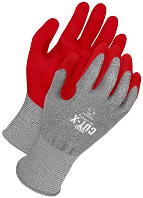 18G Grey HPPE Red Sandy Nitrile Padded Palm | Cut Level A9 | Pack of 6