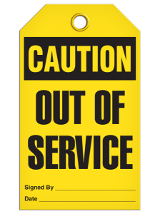 Caution - Out Of Service | Pack of 25 | INCOM TG3004   Safety Supplies Canada