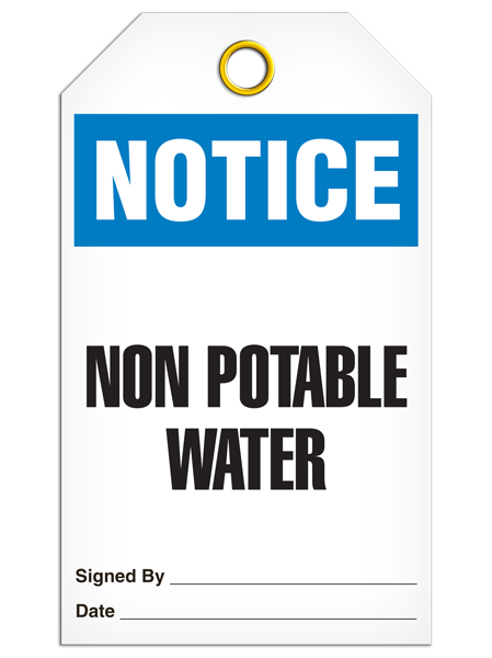 Notice Non-Potable Water Tag PKG/25