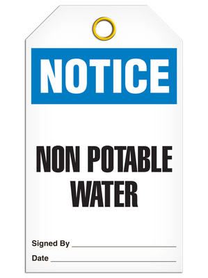 Notice Non-Potable Water Tag PKG/25
