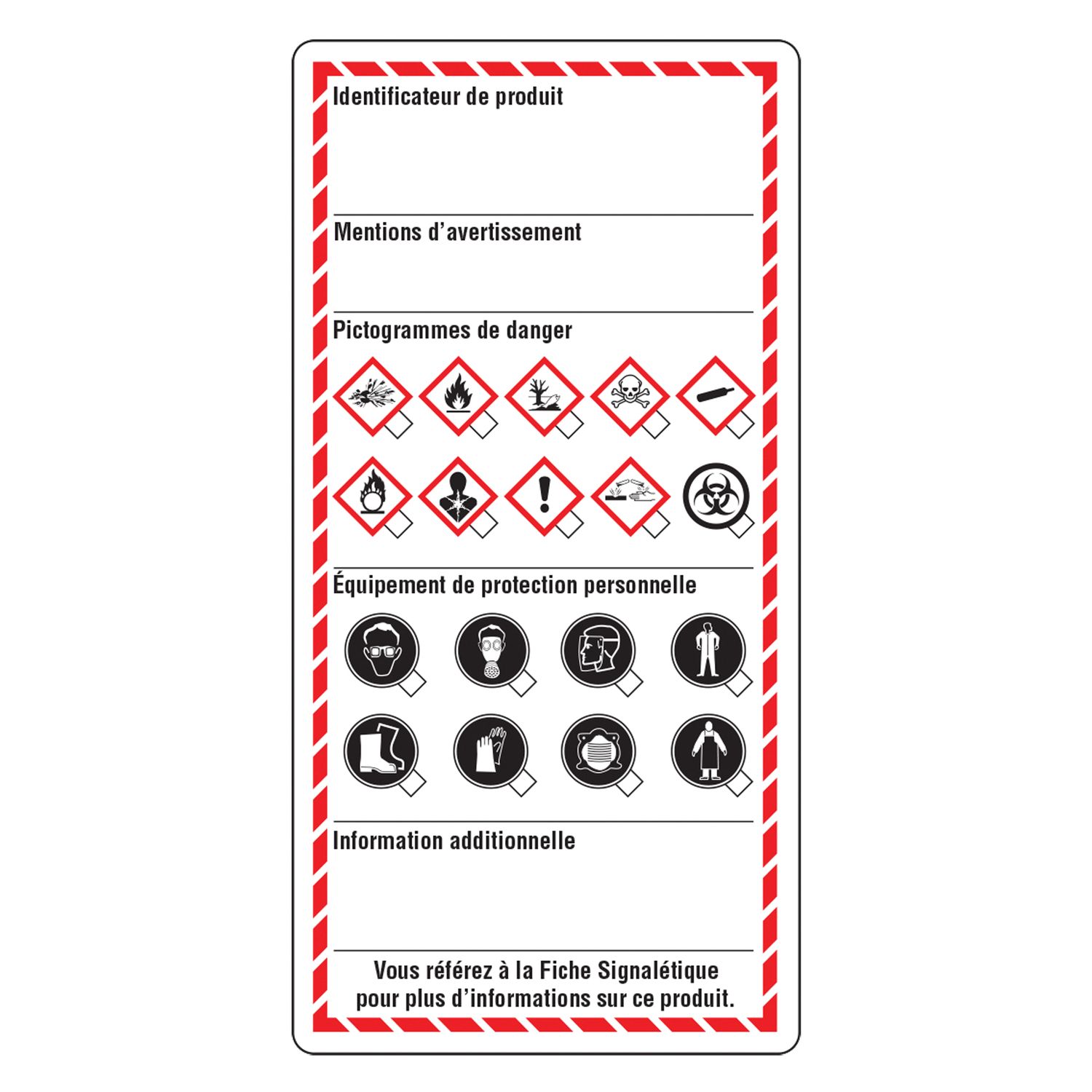 Workplace Label - French - 3" x 6" -25/pkg GHS1317F INCOM