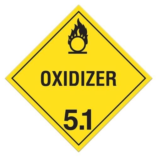 Class 5.1 "Oxidizer 5.1" Sign (Pack of 100 pcs) TA510 INCOM