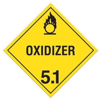 Class 5.1 "Oxidizer 5.1" Sign (Pack of 100 pcs) TA510 INCOM