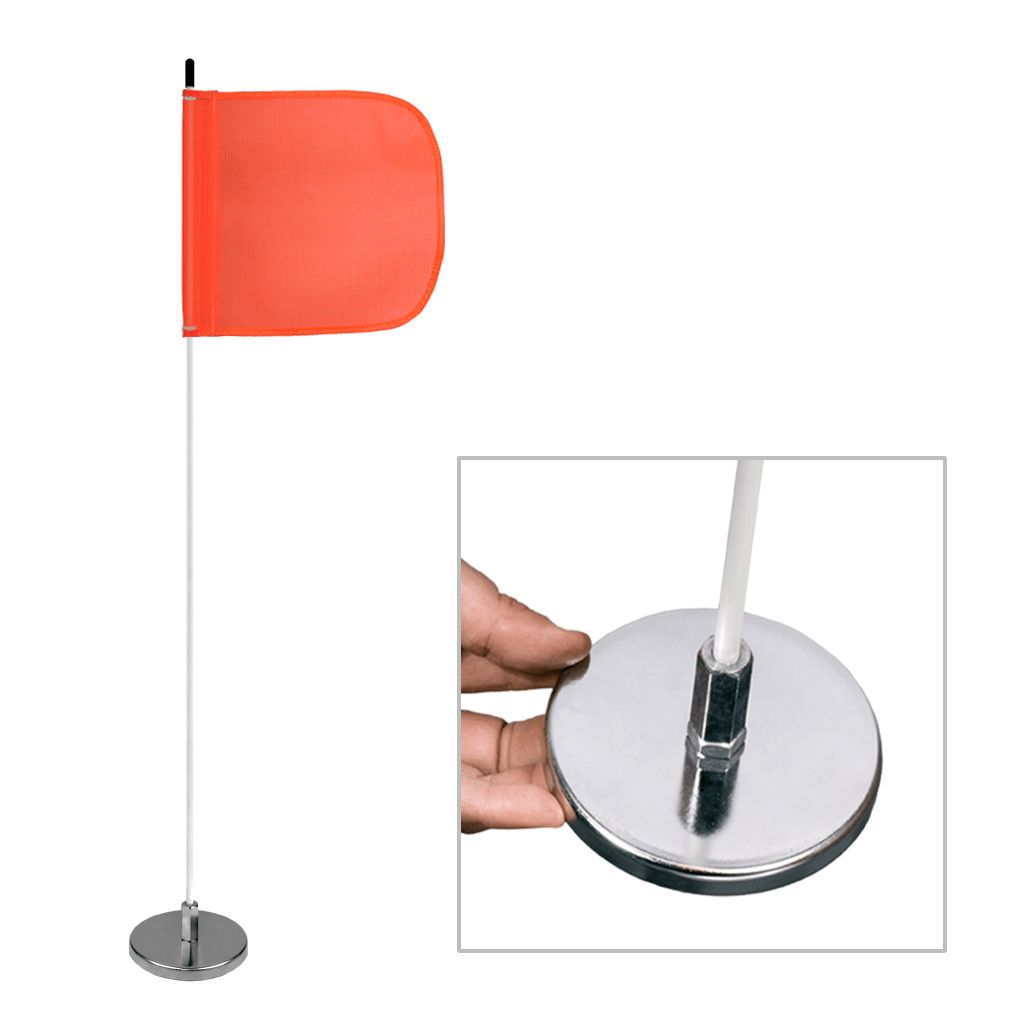 Light Duty Whip with 11.5?x11.5? Orange Mesh Flag and a Magnetic Mounting Base