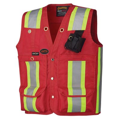 Hi-Vis Surveyor &amp; Supervisor Safety Vest | Pioneer 695   Safety Supplies Canada