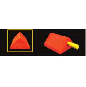 Wheel Chock, Orange Polyurethane with handle