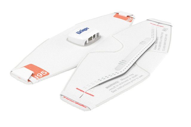 X-plore 1950 N95 Tri-Fold Single Use Disposable Face Masks 3951951/3951950 Draeger