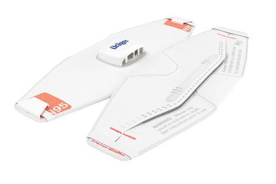 X-plore 1950 N95 Tri-Fold Single Use Disposable Face Masks 3951951/3951950 Draeger