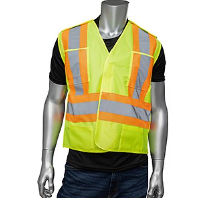 ANSI Type R Class 2 and CSA Z96 Two-Tone X-Back Breakaway Vest with "D" Ring Access | Dynamic