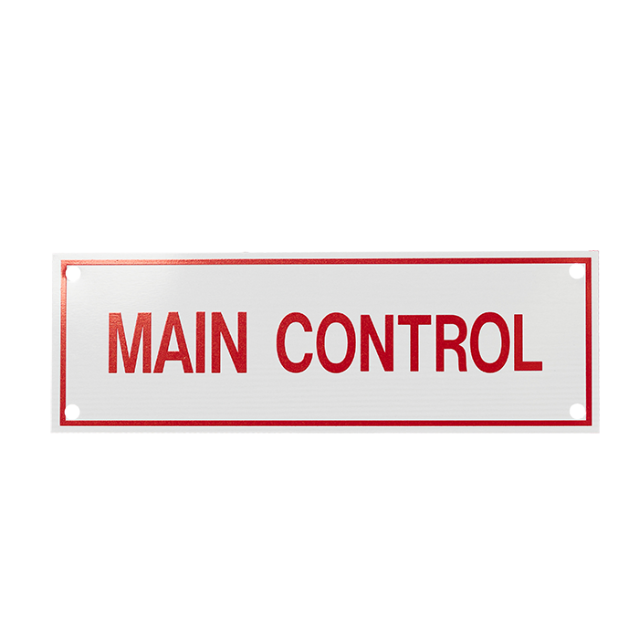 Aluminum Signs - Main Control - 6" x 2" A233 RS Steel