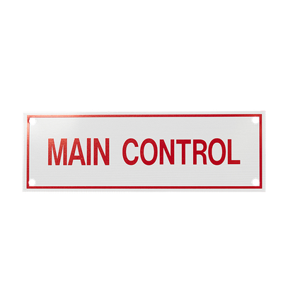 Aluminum Signs - Main Control - 6" x 2" A233 RS Steel