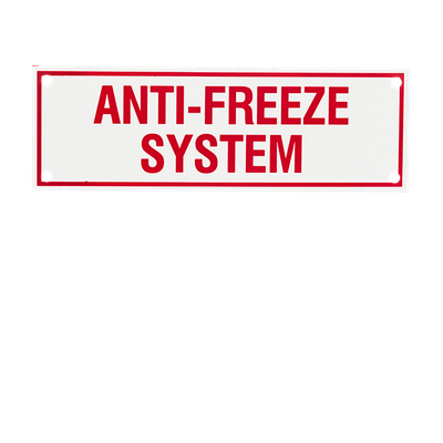 Aluminum Signs - Anti-Freeze System - 6" x 2" A224 RS Steel