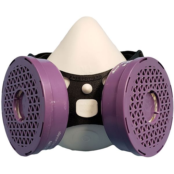 Comfort-Air 400NxMD White Half Mask Complete P100 Cartridges without Exhalation Valve - Elastomeric…