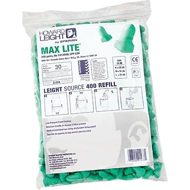 Max Life Single-Use Earplugs | Bulk Refill | 200 Pairs SAO210 Howard Leight