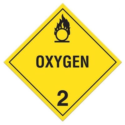 Class 2 "Oxygen 2" Sign (Pack of 100 pcs) TA232 INCOM