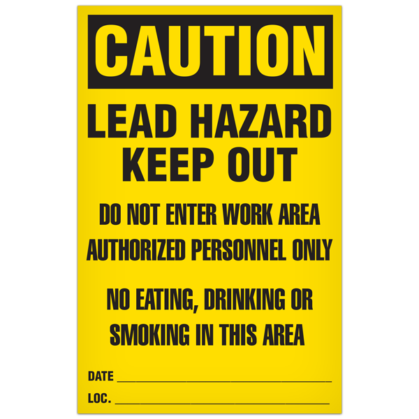 CAUTION - Lead Hazard Sign - 11"x17" - 100/pkg