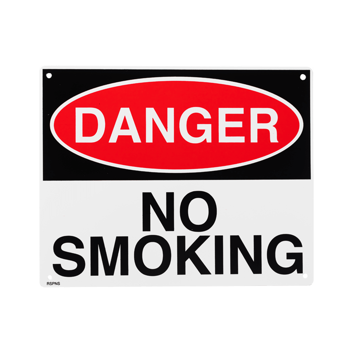 Rigid Plastic Sign - Danger No Smoking - 10" x 8"