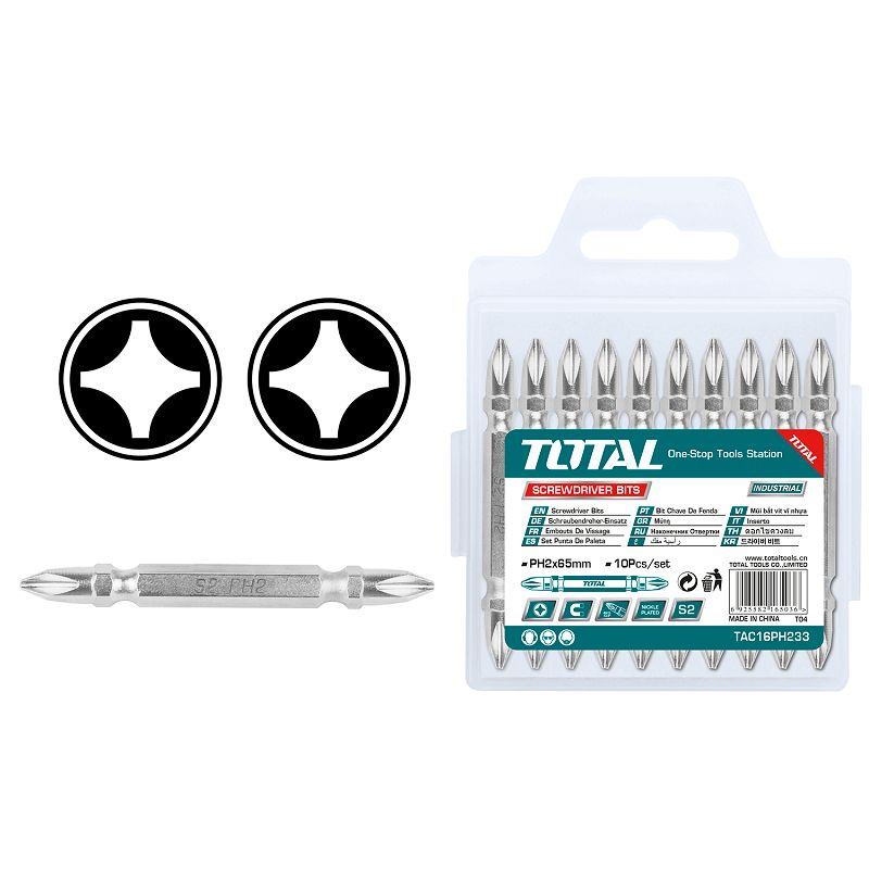 PH2X2 1/2" 10PCS Screwdriver Bit Set