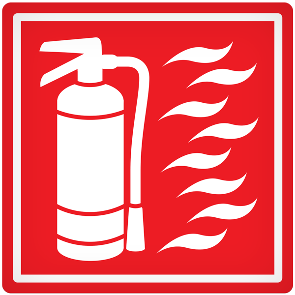 Fire Ext. Symbol - 4" x 4" Vehicle Safety Decal - 25/pkg DEC100 INCOM