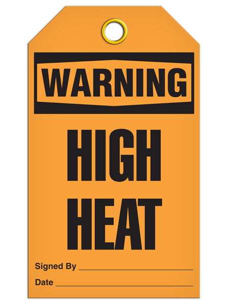 Warning High Heat Tag  PKG/25