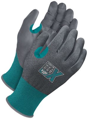 Teal 21G Seamless Knit Cut Resistant Grey NBR Palm w/ Touchscreen - Pack of 12 | Cut Level A2