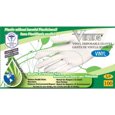 Viking Phthalate-free Vinyl Disposable Gloves 100C | 4 mil Thickness 01356-01359 Viking