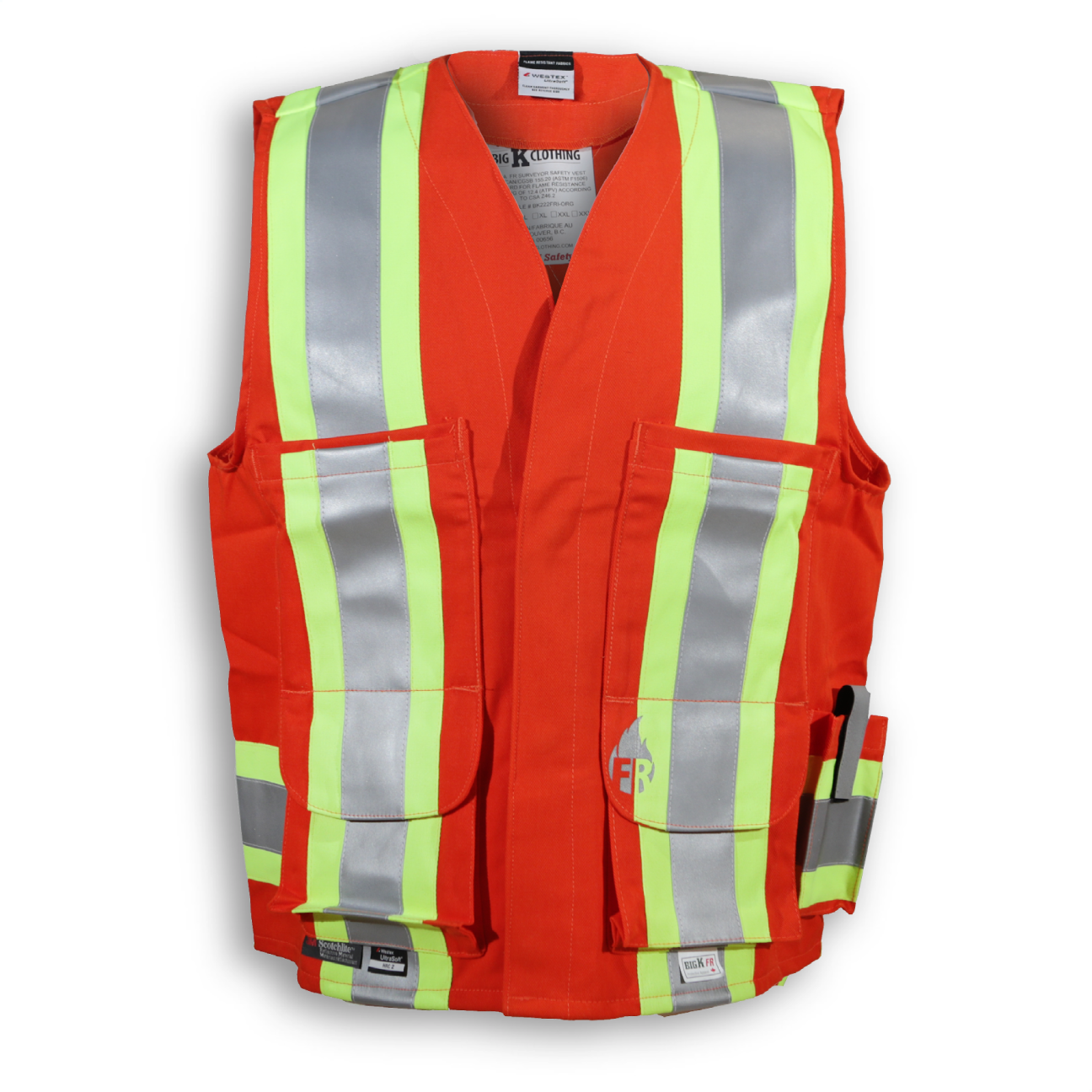 Big K Indura Ultrasoft Supervisor Safety Vest BK222FRI Big K Clothing