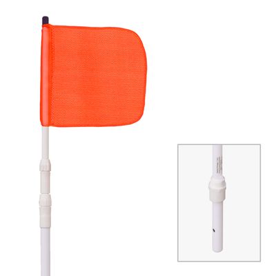 Non-Powered, Heavy Duty Telescoping Whip with 11.5"x11.5" Orange Flag