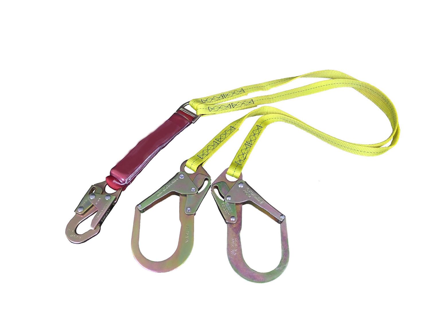 6 Ft EEA Twin External Energy Absorber Lanyard W/2-1/4 Hook - 100/255 Lbs