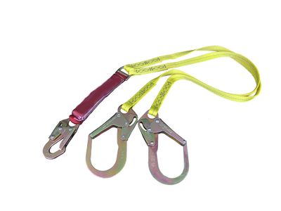 6 Ft EEA Twin External Energy Absorber Lanyard W/2-1/4 Hook - 100/255 Lbs