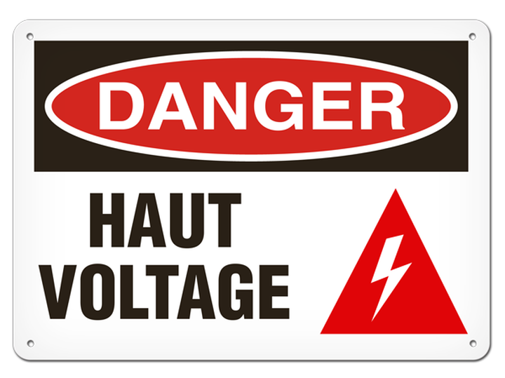 OSHA Safety Sign | Danger Haut Voltage  | INCOM SSF1111V, SSF1111A, SSF1111P, SCF1111V, SCF1111A, S…