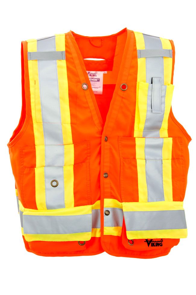Deluxe Poly Surveyor Safety Vest - CSA, Class 2 - Viking - 6195O