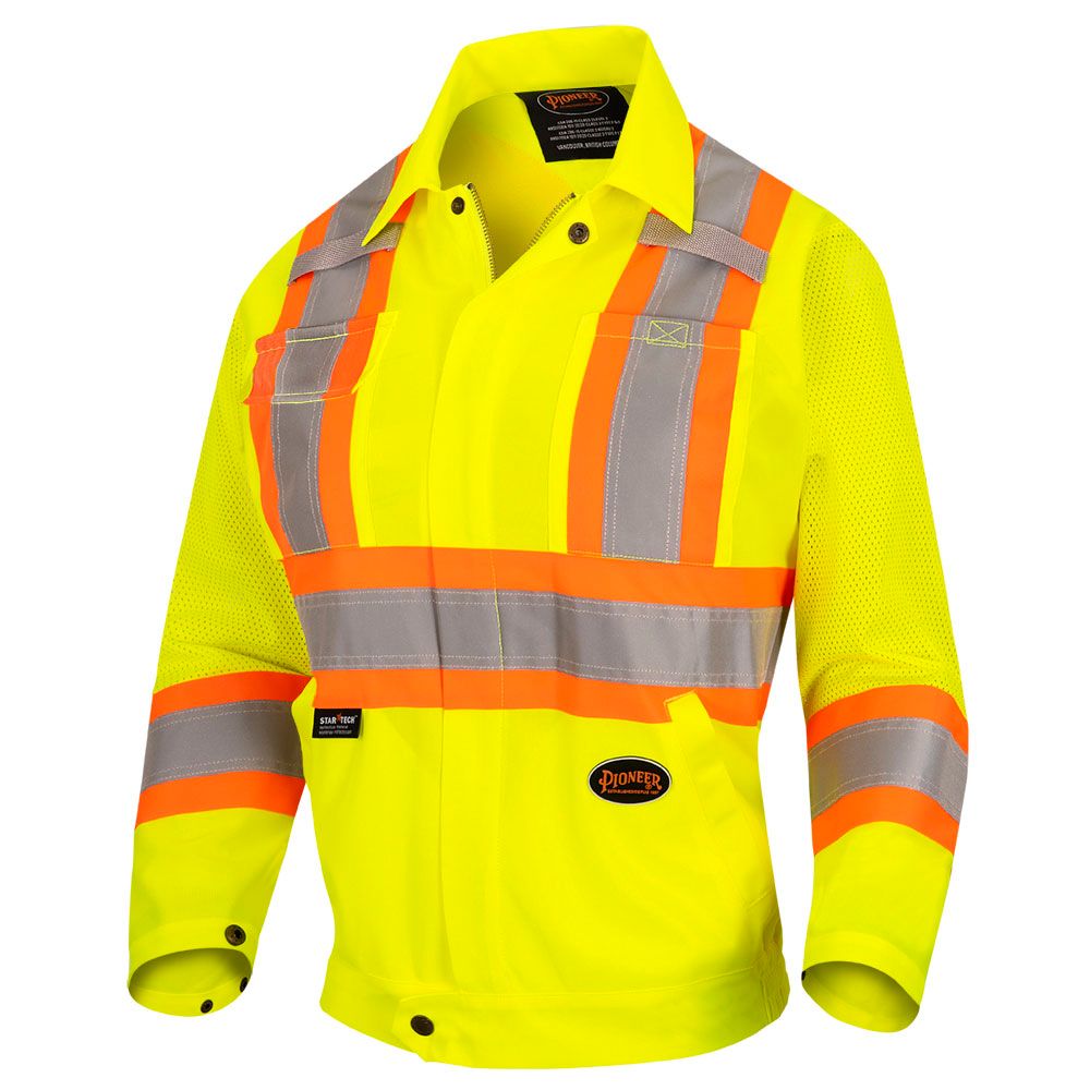 Women's Hi-Vis Traffic Safety Jacket - Hi-Vis Yellow/Green | Pioneer 5999JW Pioneer