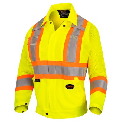 Women's Hi-Vis Traffic Safety Jacket - Hi-Vis Yellow/Green | Pioneer 5999JW Pioneer